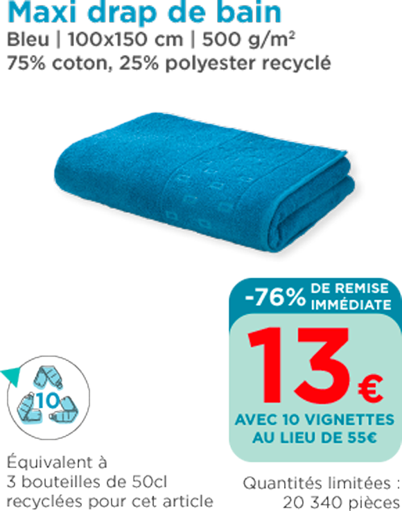 Maxi drap de bain bleu