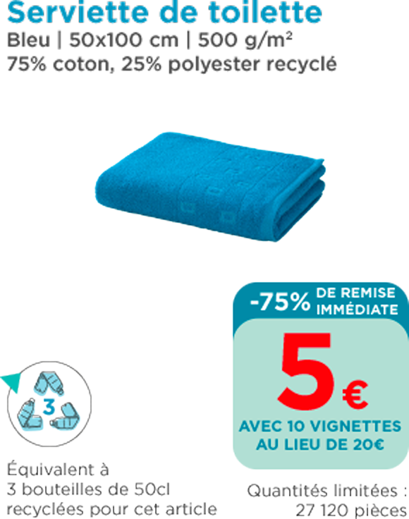 Serviette de toilette bleue