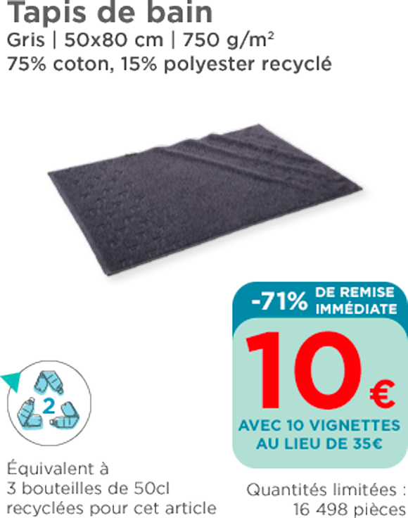 Tapis de bain gris