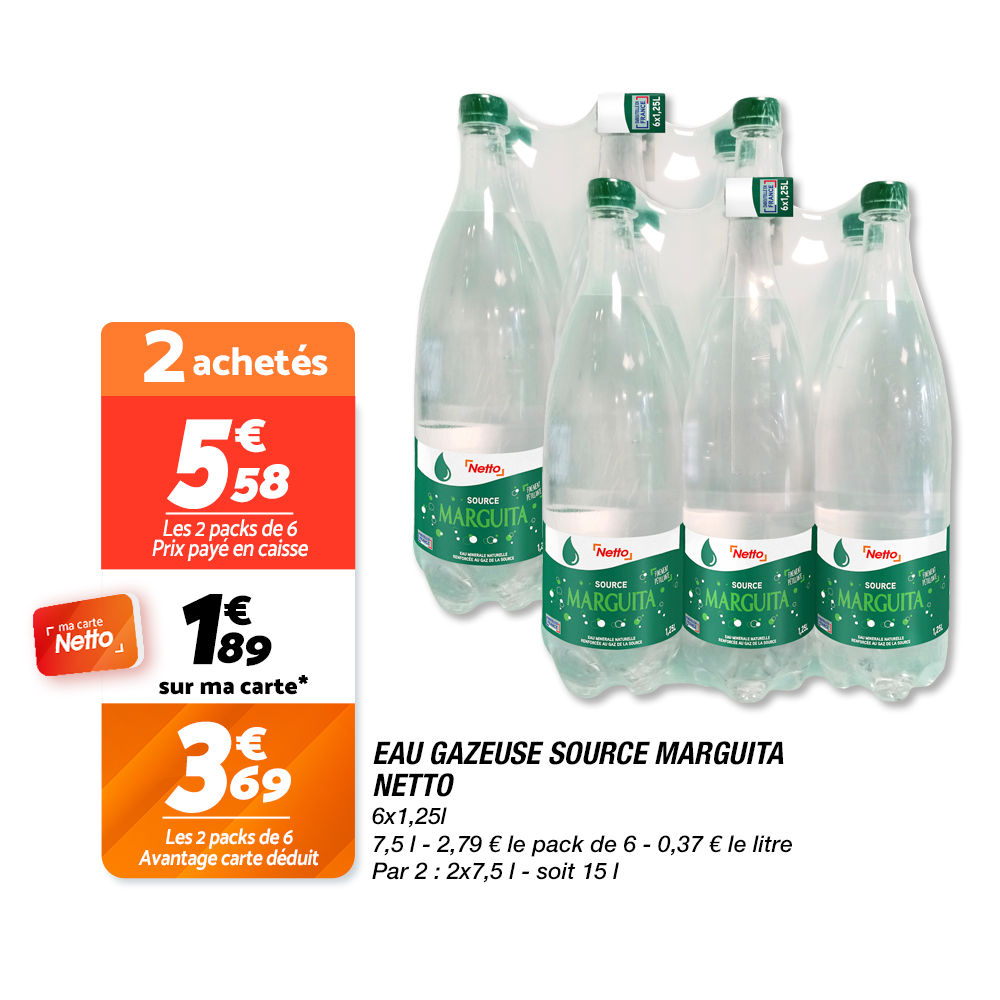 eau gazeuse chez Netto