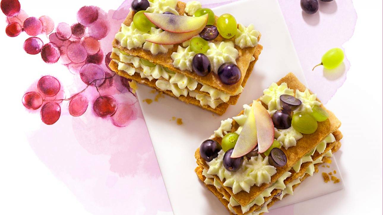 Millefeuille crème vanille et raisin